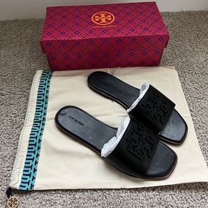 NWT Tory Burch Ines Slide Black/Brown Size 10